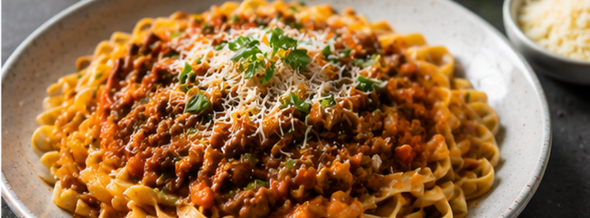 Poêlée rapide bolognaise au concentré de bouillon d’os de bœuf