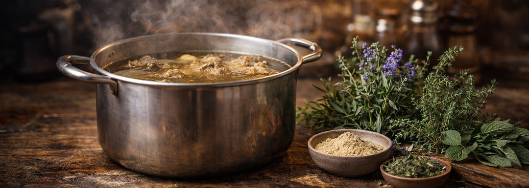 Bouillon d’os selon Hildegarde de Bingen : recette du « Bouillon Hildegarde » aux épices bertram, thym serpolet et hysope