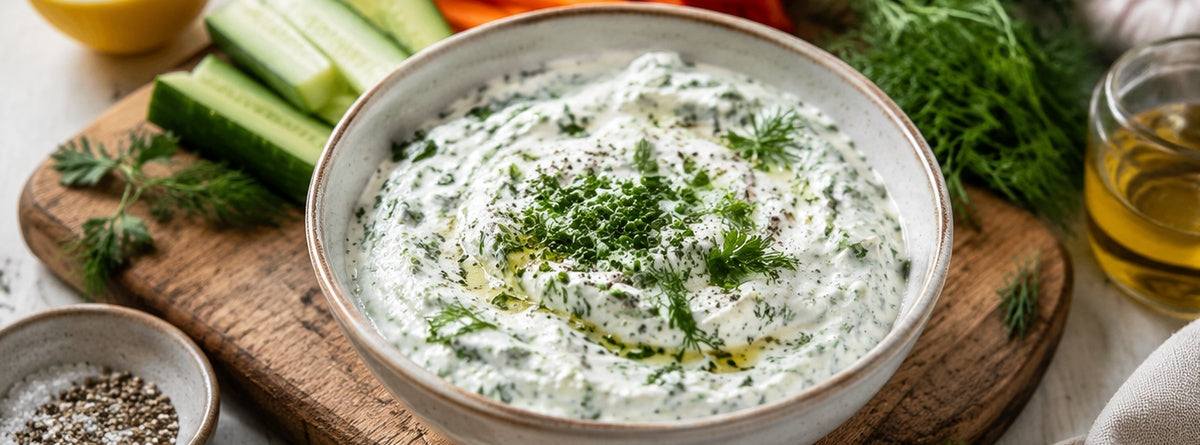 Dip aux herbes au collagène riche en protéines