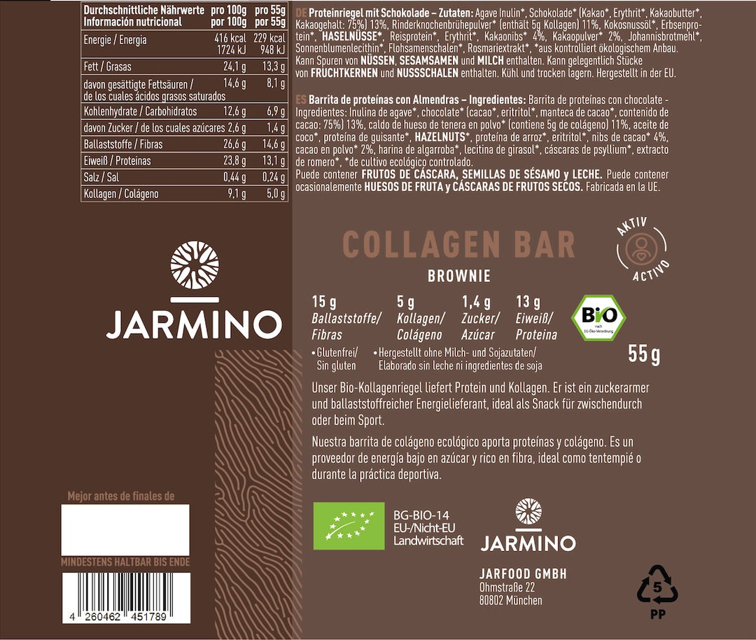 Barre de collagène saveur brownie