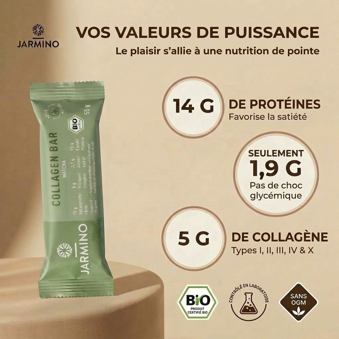 Barre de collagène saveur matcha