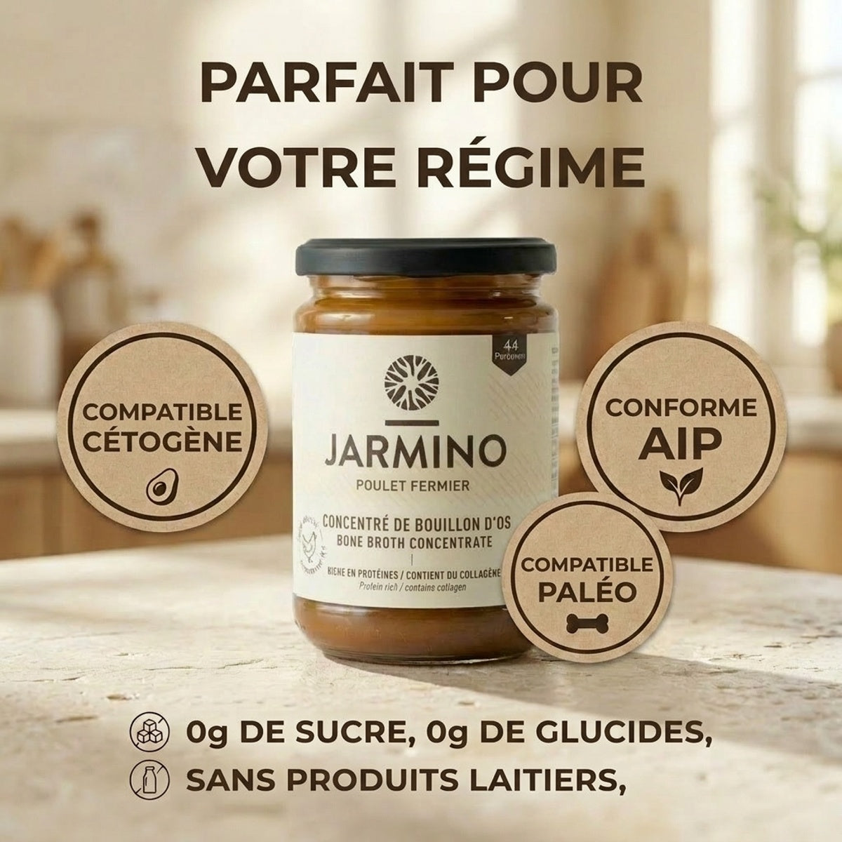 Concentré de bouillon d'os de poulet (410g)